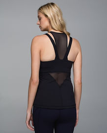 Women gym clothing with mesh decoration gym top women